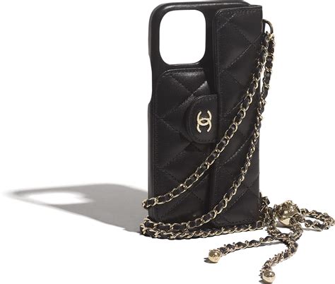 case chanel|Chanel phone case with chain.